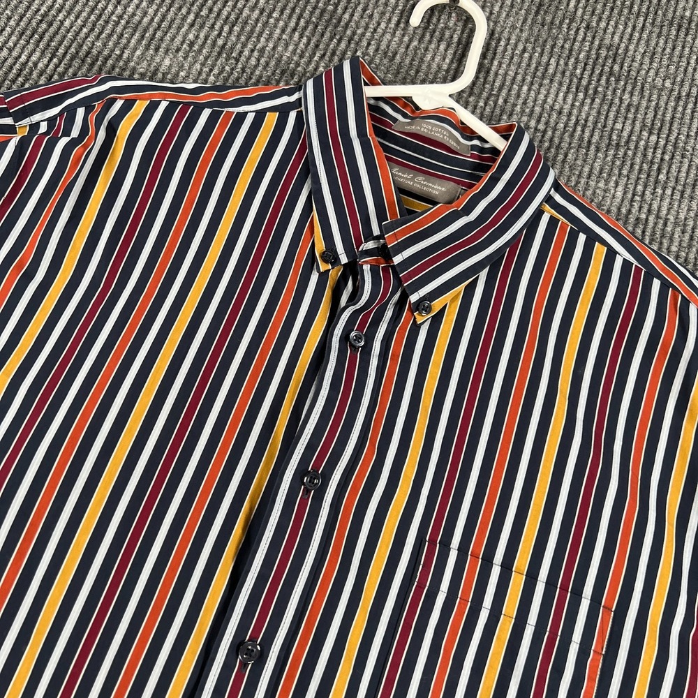 Daniel Cremieux Shirt Mens 2XL Red Striped Button Down Long Sleeve Casual Dress